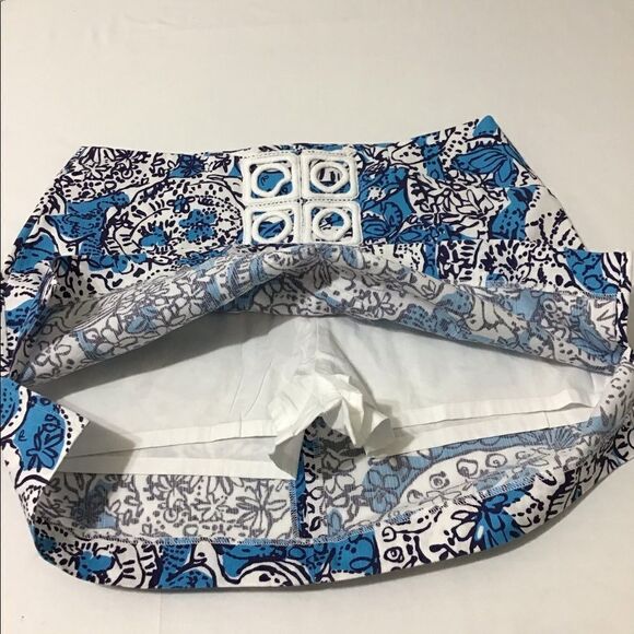 Lily Pulitzer Blue Skort Marigold Crochet Trim Size 6 - Picture 7 of 10